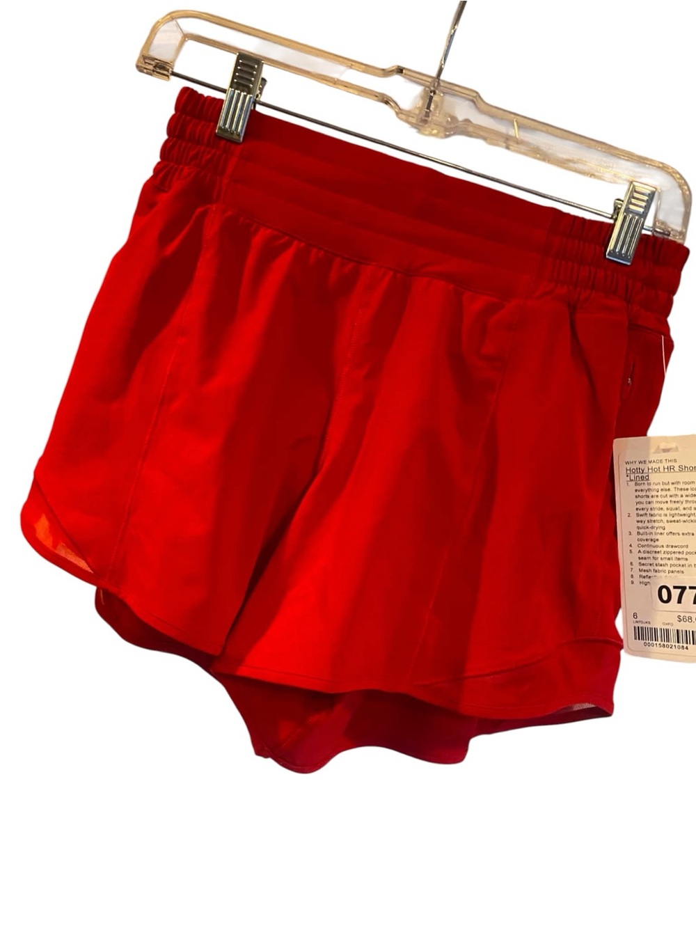 NWT Lululemon Hottie Hots 4” Lined OXFORD RED Size 6